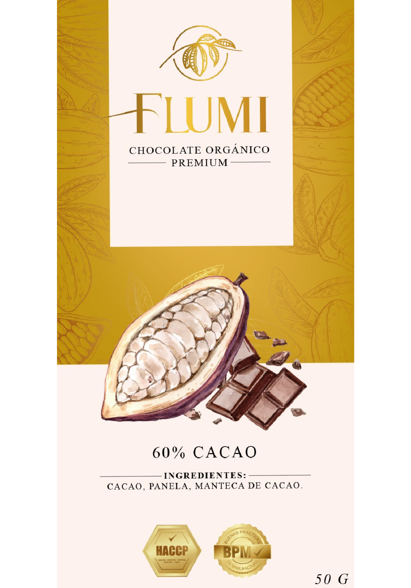 Empaque Flumi Orgánico 60% cacao