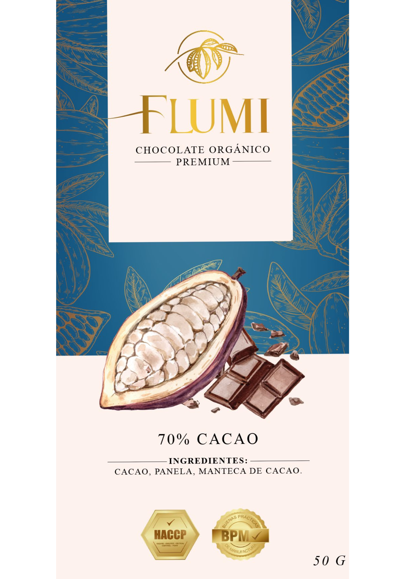 Empaque Flumi Orgánico 70% cacao